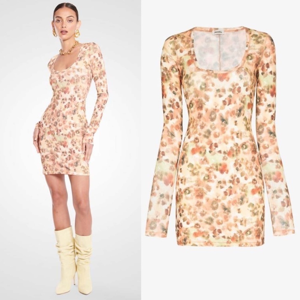 Nanushka Cathleen Dress Watercolor Wash Animal